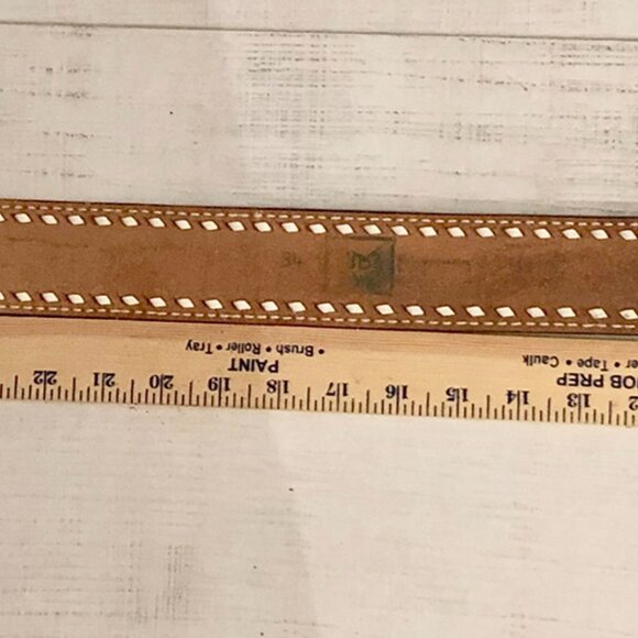 Vintage tooled leather belt detailed painted running horses size 34 main image 8